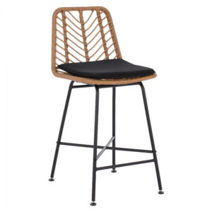 ΣΚΑΜΠΟ ΜΕΤΑΛΛΙΚΟ GERALD ΜΕ ΜΑΞΙΛΑΡΙ HM5707 ΜΕ WICKER ΜΠΕΖ 45Χ46Χ100Υ εκ.