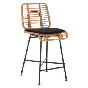 ΣΚΑΜΠΟ ΜΕΤΑΛΛΙΚΟ EDDIE ΜΕ ΜΑΞΙΛΑΡΙ HM5709 ΜΕ WICKER ΜΠΕΖ 46Χ46,5Χ96 εκ.
