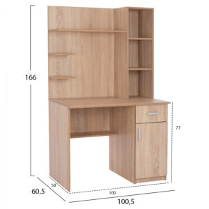 ΣΥΝΘΕΤΟ ΓΡΑΦΕΙΟΥ ΜΕ ΒΙΒΛΙΟΘΗΚΗ SONAMA OAK HM2426 100,5×60,5×166 εκ.