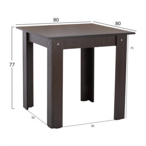 ΤΡΑΠΕΖΙ ΚΟΥΖΙΝΑΣ KELVIN 80x80x77Υεκ. WENGE HM2427.02
