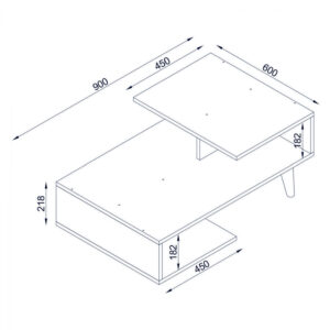 ΤΡΑΠΕΖΙ ΣΑΛΟΝΙΟΥ ASHER ΜΕΛΑΜΙΝΗΣ HM9035.01 ΛΕΥΚΟ 90x60x21,8Y εκ.