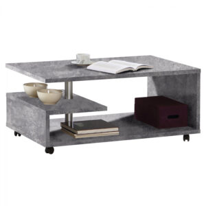 ΤΡΑΠΕΖΙ ΣΑΛΟΝΙΟΥ ΤΡΟΧΗΛΑΤΟ HM9013.03 ΓΚΡΙ CEMENT 105x60x45,6Υ εκ.